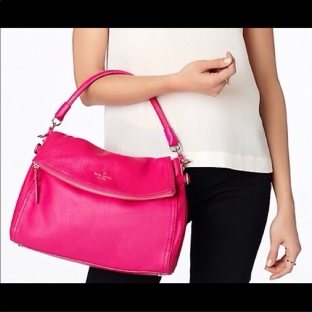 Rare Kate Spade Cobble Hill Minka handbag in a vibrant hot pink/fuchsia color - Picture 2 of 6